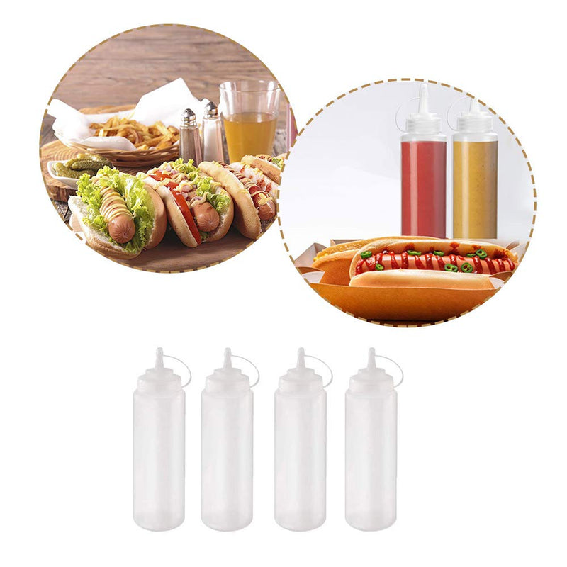 [Australia - AusPower] - 15 PCS 8oz Squeeze Bottles,Plastic Condiment Bottle with Twist On Cap Lids,Squeeze Bottle for Sauces,Ketchup,Barbecue,Syrup,Paint 