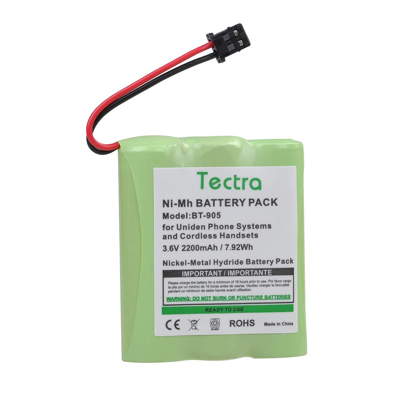 [Australia - AusPower] - Tectra 2-Pack BT-905 Cordless Handset Phone Replacement Battery for Uniden BT905 BT800 BT-1006 BP-905BBTY-0444001 BBTY-0449001 Panasonic P-P501 P-P508 AT&T 200 24032 Cordless Telephones 