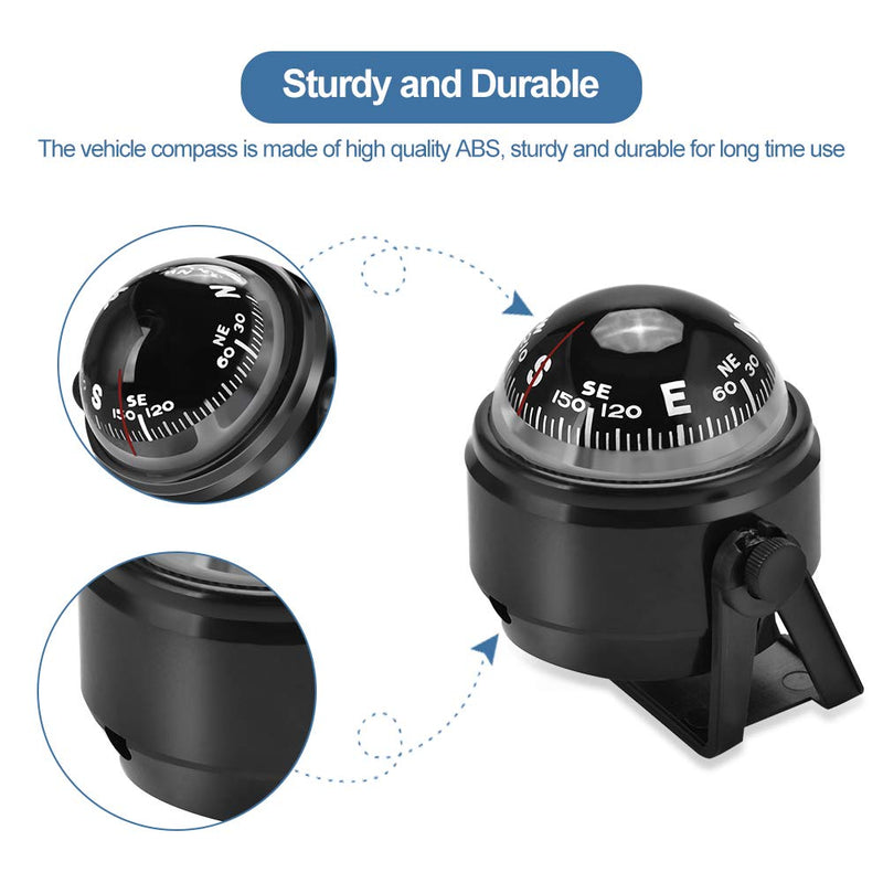 [Australia - AusPower] - Yosoo Health Gear Boat Compass, Adjustable Marine Ball Night Vision Compass, Navigation Marine Compass with Adjustable Mounting Bracket for Car Watercraft Boat Caravan Truck 