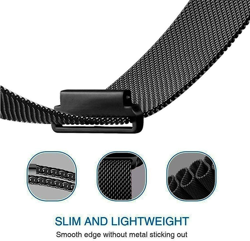 [Australia - AusPower] - Gizmo Watch Bands Replacement for Kids, OTOPO Quick Release Stainless Steel Metal Mesh Loop Bands Strap Wristbands Boys Girls Compatible with Verizon Gizmo Watch 2 / Gizmo Watch 1 Black 