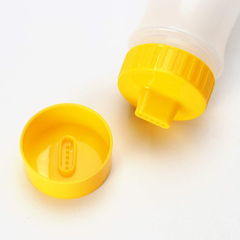 [Australia - AusPower] - 3 Pcs 5-hole Sauce Squeeze Bottle,12.8oz/380ml Plastic Condiment Squeeze Bottle for Ketchup Jam Mayonnaise BBQ Sauce,Yellow 