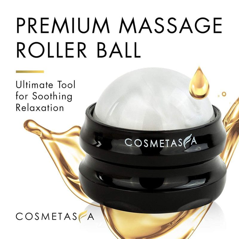 [Australia - AusPower] - Cosmetasa Sore Muscle Massage Oil with Massage Ball Roller - Soothes Muscle and Joint Pain with Arnica Extract, Peppermint, Chamomile, and Lavender Oil 