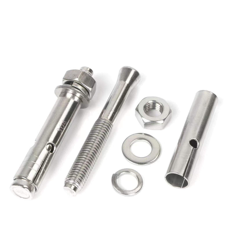 [Australia - AusPower] - 5 Pcs M6 x 70mm 304 Stainless Steel Expansion Bolt External Hex Expansion Screw Bolt Sleeve Anchor，Pool-Safety-Cover Expansion Bolts，for Concrete M6x70mm 