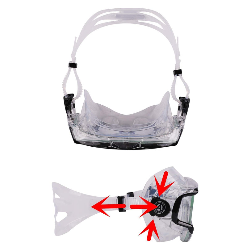 [Australia - AusPower] - AQUA A DIVE SPORTS Diving mask Anti-Fog Swimming Snorkel mask Suitable for Adults Scuba Dive Swim Snorkeling Goggles Masks Black transparent 