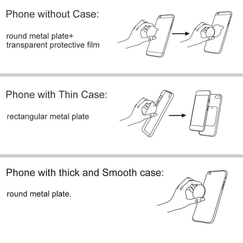 [Australia - AusPower] - SALEX Cute Magnetic Mounts [4 Pack]. Rose Gold Flat Cell Phone Holder for Car Dashboard, Wall, Mirror, Table. Pink Stick on Universal Kit Compatible with GPS, Tablets, Smartphones for Girls and Women. 4 Pack 