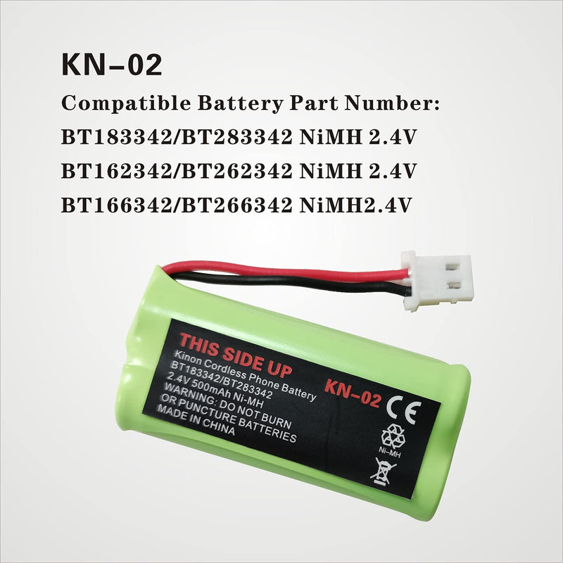 [Australia - AusPower] - Kinon 4-Pack Cordless Phone Battery NiMH AAA 2.4V 500mAh Replace BT183342 BT283342 BT162342 BT262342 BT166342 BT266342 Compatible with VTech CS6309 DS6501 AT&T CL81200 CRL32102 EL52300 TL96371 