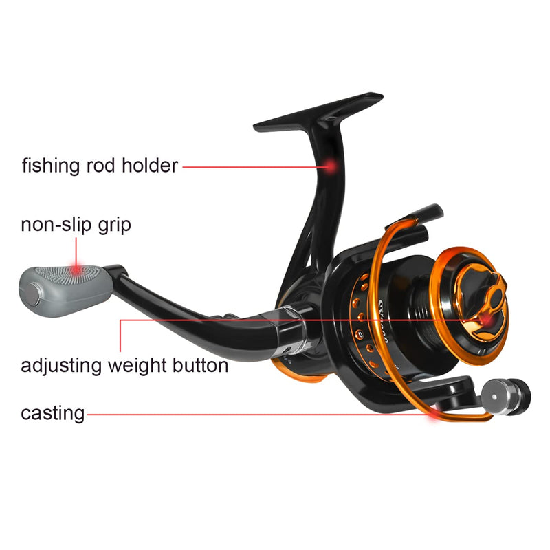 [Australia - AusPower] - QINGLER Spinning Fishing Reel, Ultra Smooth Powerful Fishing Reel, 12 +1 BB Light Weight, Size 3000 