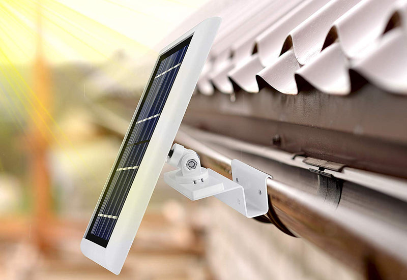 [Australia - AusPower] - Wasserstein Weatherproof Gutter Mount Compatible with Ring Spotlight Cam Battery & Wired, Ring Stick Up Cam Battery & Wired, & Ring Solar Panel with Universal Adapters (White) White 