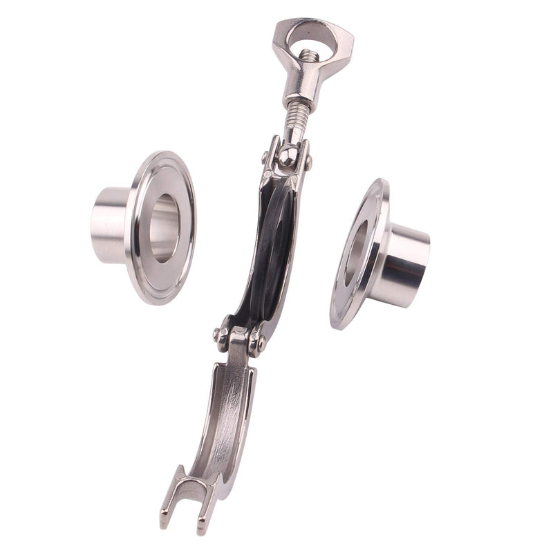 [Australia - AusPower] - DERNORD Stainless Steel Tri-clamp (Tri-Clover Clamp) + 2 Pcs SUS304 Sanitary Pipe Weld Ferrule + FKM Gasket (1 Inch) 1 Inch 