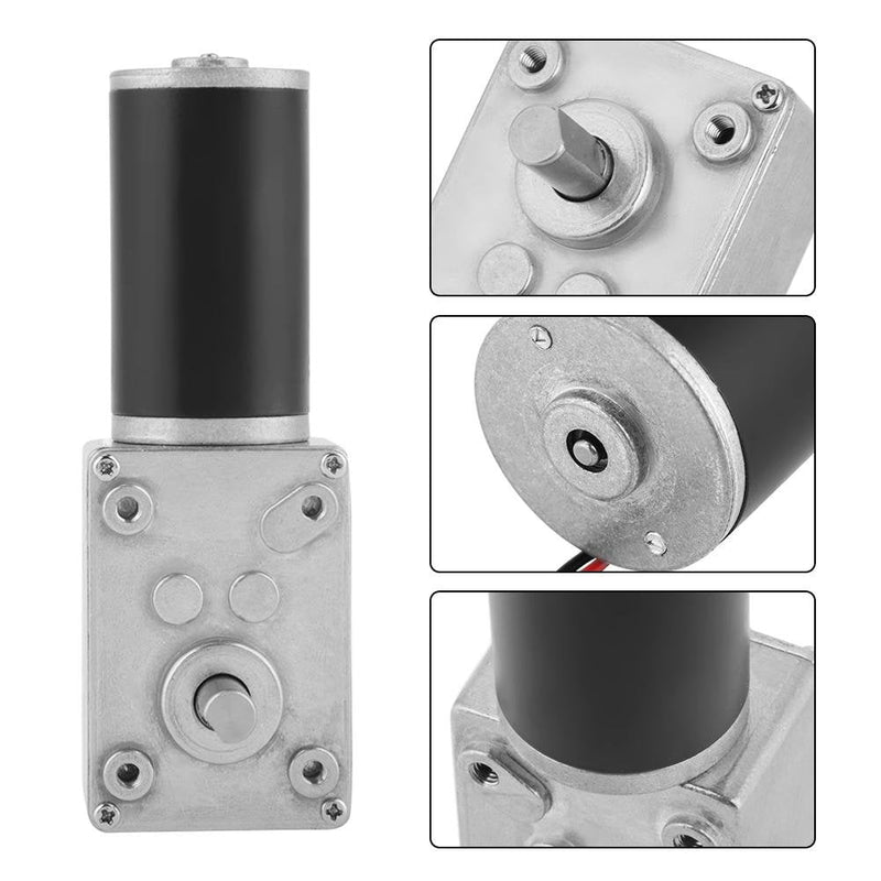 [Australia - AusPower] - DC 12V 200RPM Worm Gear Motor, 8mm Female Shaft High Torque Turbine Reducer 