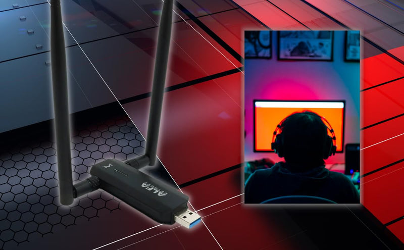 [Australia - AusPower] - ALFA AWUS036AXM WiFi 6E USB 3.0 USB Adapter, AXE3000 Tri-Band 6Ghz/5.8GHz/2.4GHz, Wireless Gigabit Speed (Up to 3Gbps) 