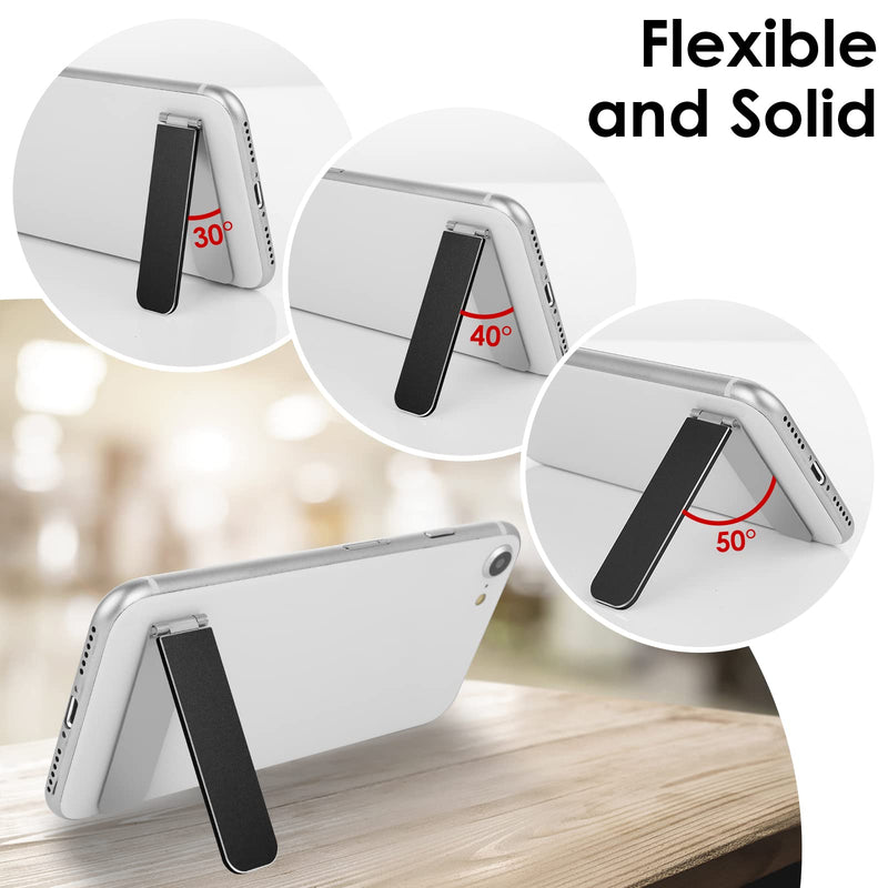 [Australia - AusPower] - Giantree Ultra Thin Cell Phone Holder, Adjustable Mini Alloy Phone Kickstand Portable Phone Stand Foldable Phone Stand for Mobile Phone Tablet (Black) Black 