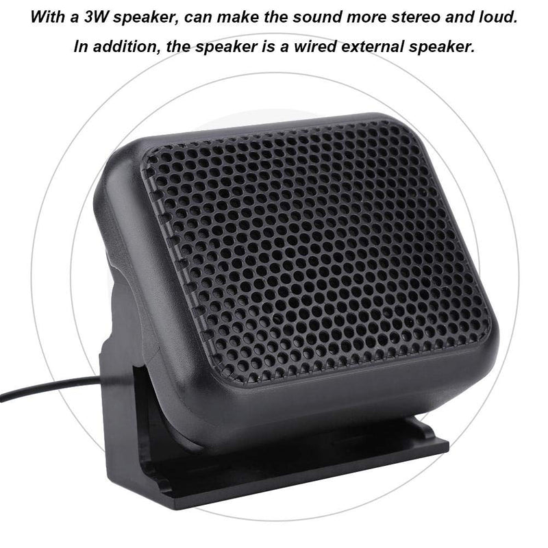 [Australia - AusPower] - Sanpyl Wired External Speaker, NSP-100 Mini External Speaker Mobile Radio Microphone for Kenwood Yaesu ICOM Ham Car Radios with a 3W Speaker 