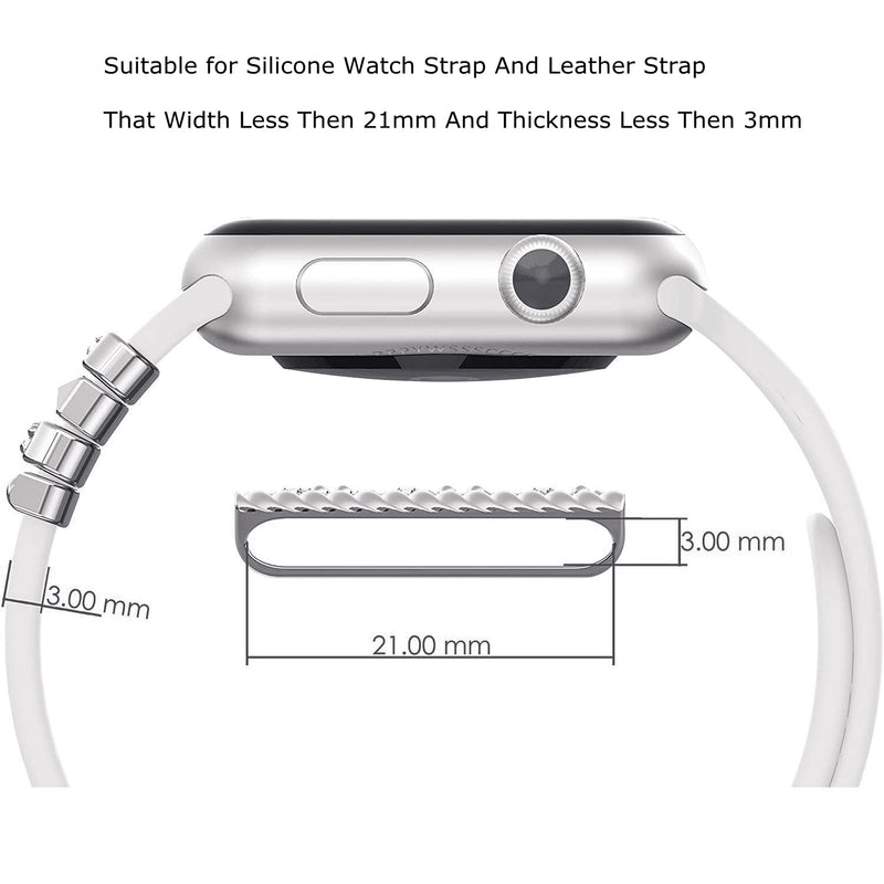 [Australia - AusPower] - 3PCS/Set Bead Decorative Ring for Apple Watch Series 7 6 5 4 iWatch 45mm 41mm Watch Strap Loops ,Tomcrazy Diamond Charms for Bands Any Width 20mm Samsung Galaxy Watch 4 44mm 40mm 3 Active 2 Vivomove Huawei Watch 2 Pro e 