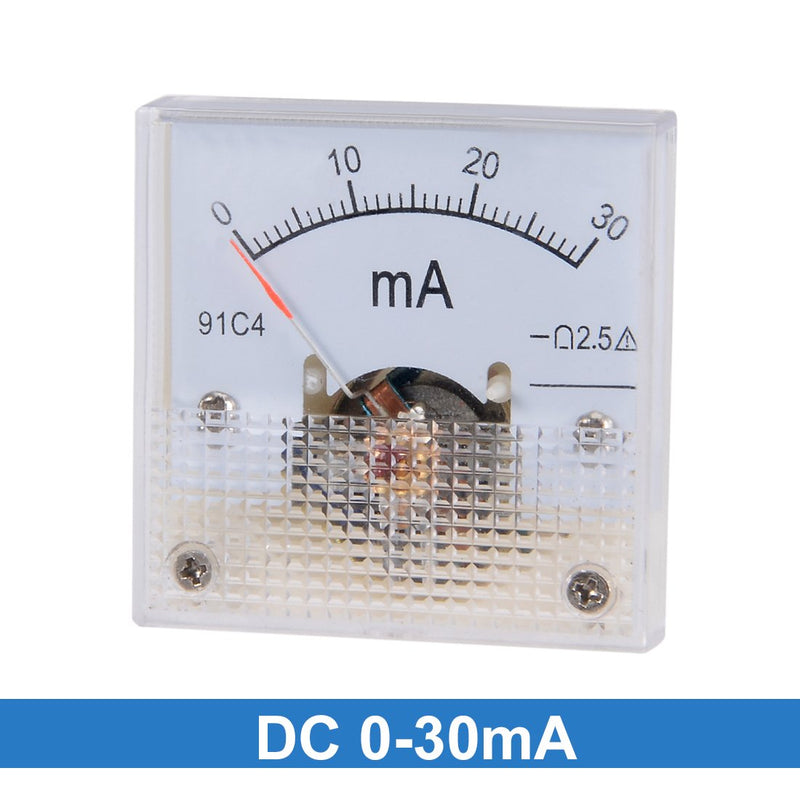 [Australia - AusPower] - uxcell Analog Current Panel Meter DC 0-30mA 91C4 Ammeter for Circuit Testing Charging Battery Ampere Tester Gauge Pack of 1 