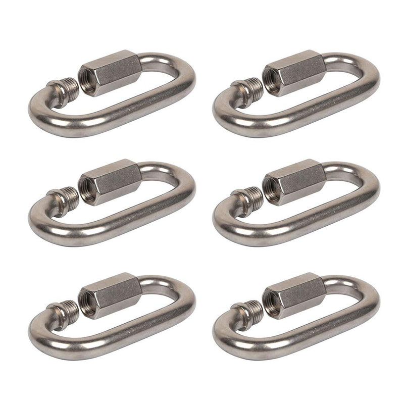 [Australia - AusPower] - GXYS ZWHZZCSM Quick Link,304 Stainless Steel Quick Links D Shape Locking Quick Chain Repair Links M8 516 inch Pack of 6 Silver 