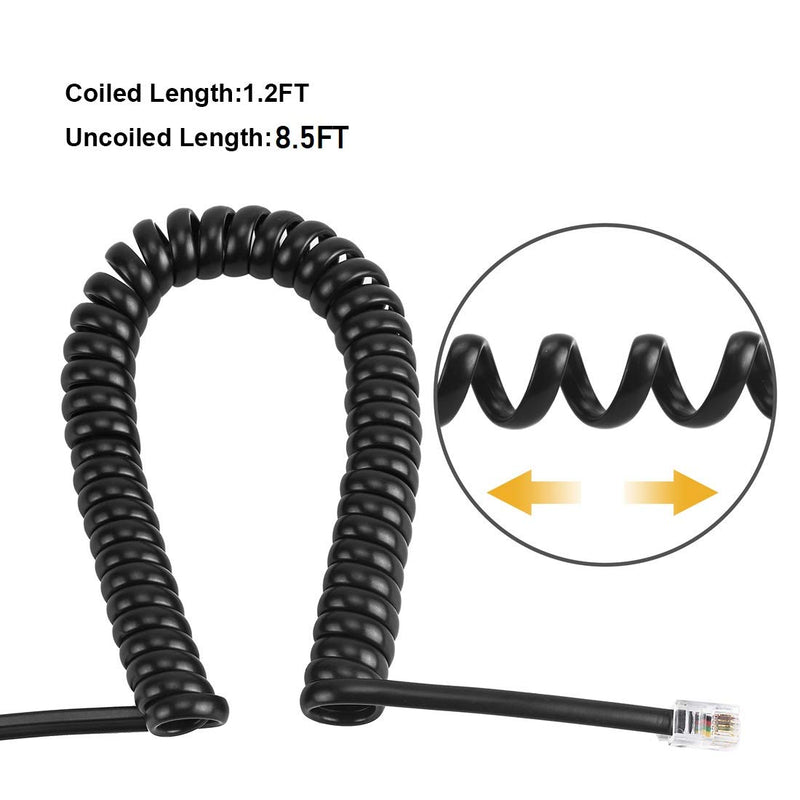 [Australia - AusPower] - Telephone Handset Cord Detangler, 1 Pack 360 Degree Rotating/Anti-Tangle Landline Cable and 1 Pack Telephone Handset Cord 8.5 Foot Uncoiled (2 Foot Coiled) 8.5FT 