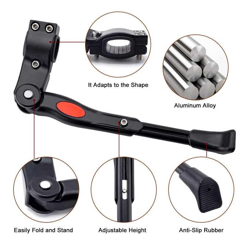 [Australia - AusPower] - UHACKER Adjustable Bike Kickstand Aluminum Rear Side Bicycle Stand for Bike 22"-27" 