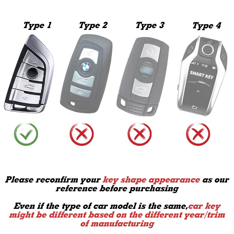 [Australia - AusPower] - Xotic Tech M-Colored Stripe Carbon Fiber Leather Remote Key Fob Cover Case Compatible with BMW X1 X5 X6 5 7 Series F48 F15 F16 G30 G31 G11 G12 X1, X5, X6, 5/7 Series 