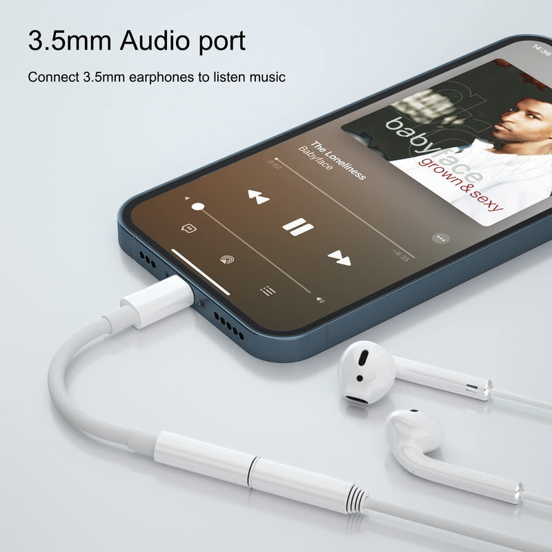 [Australia - AusPower] - FEINODI iPhone Headphone Adapter, Light-ing to 3.5mm Adapter,iPhone AUX Audio Jack Dongle Compatible with 13/ 13 Mini/ Pro/ Pro Max/ 12/ 11/ SE/ X/ XR/ XS/ 8 / 7, black 