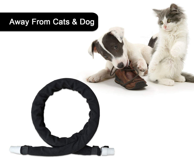 [Australia - AusPower] - CPAP Hose Cover 6ft APAP BiPAP Full-Length Zippered Tubing Tube Soft Wrap CPAP Supplies Away from Cats Black(Do Not Fit Resmed ClimateLineAir Tubing) 6 Foot (Pack of 1) 