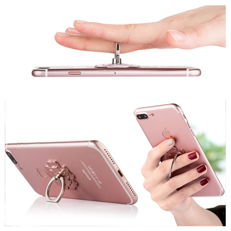[Australia - AusPower] - SKYii Cell Phone Ring Stand Finger Ring Holder 360 Rotation Phone Holder Ring Grip Compatible with Apple iPhone Xs Max XR X 8 7 Plus 5 5s Samsung Galaxy S8 S7 4-Pack Lucky Flower A 