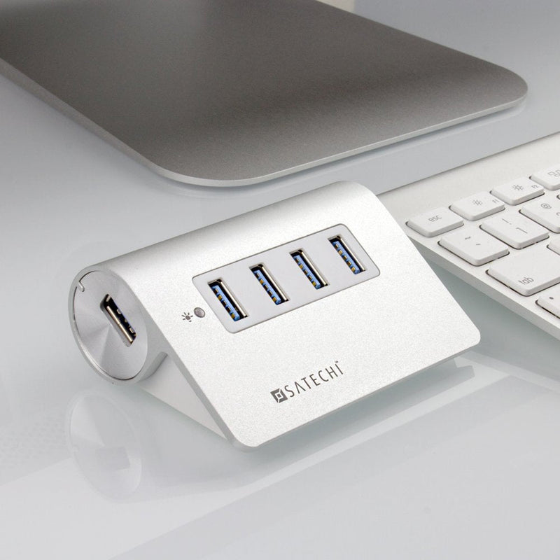 [Australia - AusPower] - Satechi 4 Port USB 3.0 Premium Aluminum Hub (White Trim) v2.0 
