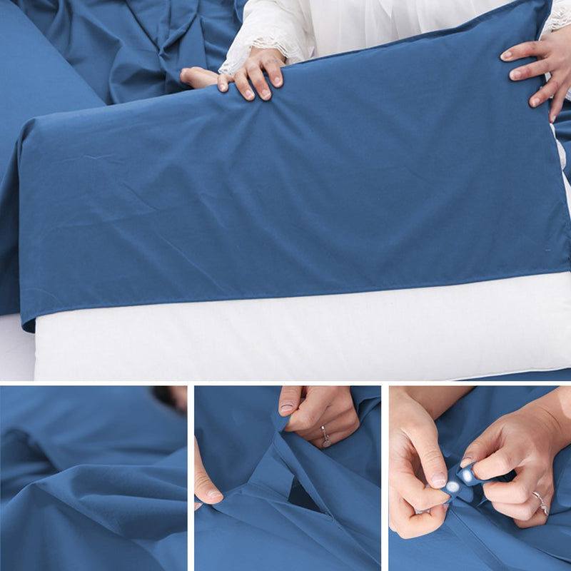 [Australia - AusPower] - Sleeping Bag Liners Lightweight Travel Camping Sheet Sleep Bag Liner Adults Lightweight Warm Weather Hotel Compact Portable Sleeping Sack Indoor Outdoor Hostels Traveling Backpacking Hiking Blankets Blue 45 x 82.6inch(115 x 210cm) 