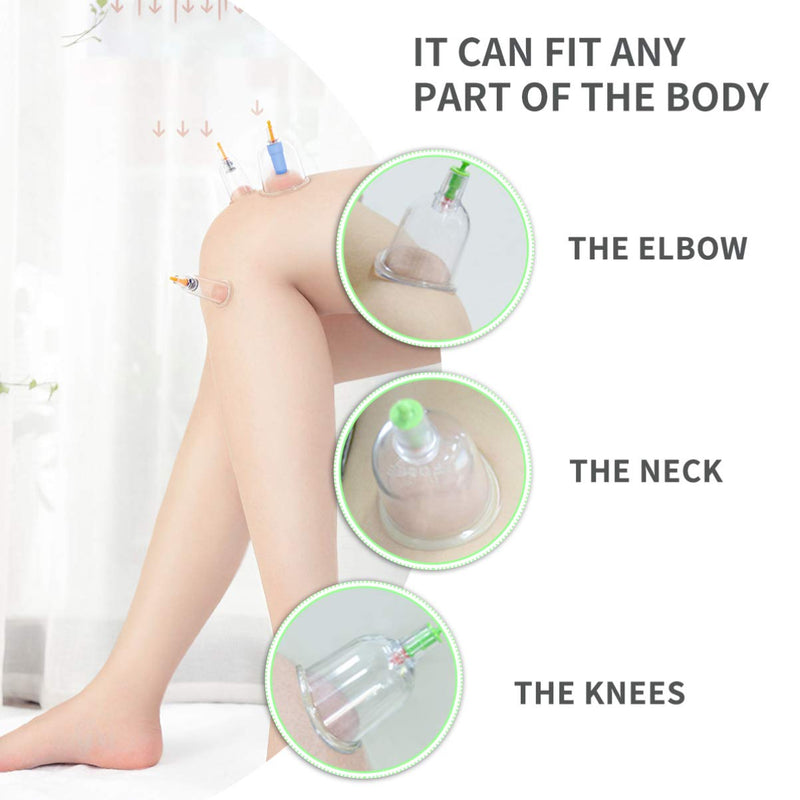 [Australia - AusPower] - Healifty 12 Cups Cupping Therapy Sets for Health Care, Chinese Massage Cupping Therapy Kits Vacuum Suction Cups for Muscle Soreness Pain Relief 