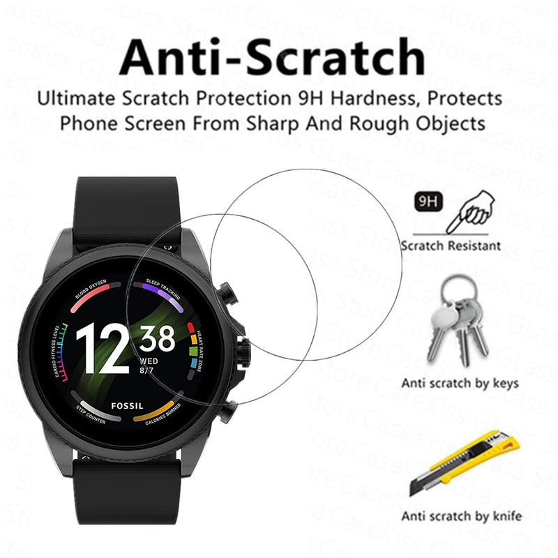 [Australia - AusPower] - VIESUP for Fossil Gen 6 44mm Screen Protector Tempered Glass - [2PACK] High Clear Classic Anti Shock & Scratch Military Grade Screen Protective Film for Fossil Gen 6 44mm Smartwatch 