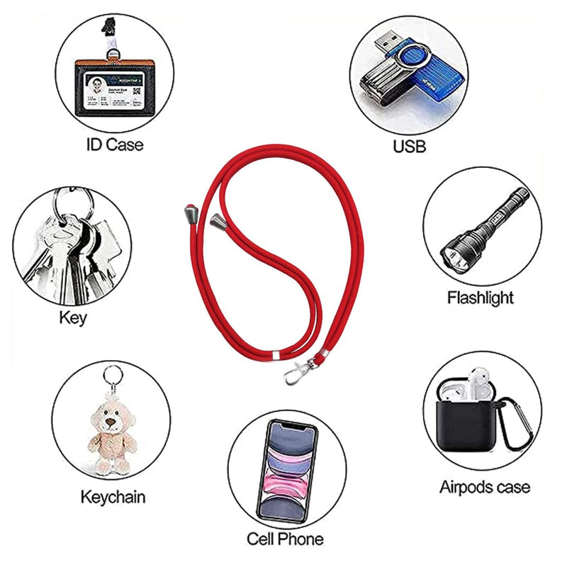 [Australia - AusPower] - qozabualy Phone Lanyard, with Adjustable Detachable Nylon Neck Crossbody Lanyard, Nylon Phone Lanyard Compatible with All Smartphone (red) red 