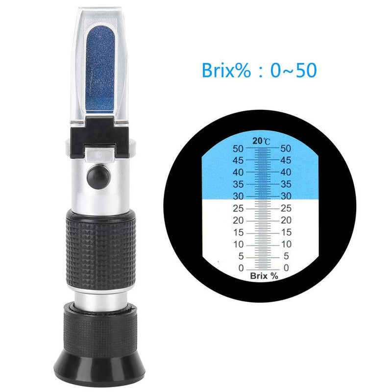 [Australia - AusPower] - Portable Brix Meter Refractometer Handheld Brix Meter Hydrometer 0‑50% Sugar Tester Meter Sugar Densitometer for Measuring Sugar Content in Fruit, Honey, Maple Syrup, Wine Making 