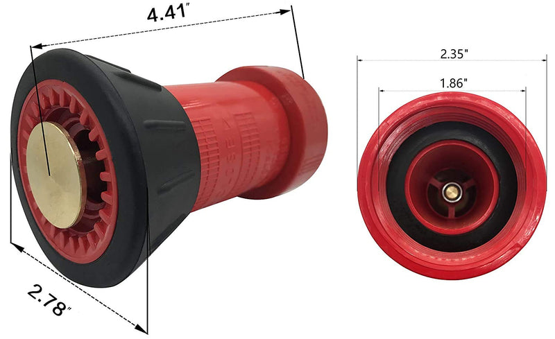 [Australia - AusPower] - SpringSpray 1-1/2" NST/NH Fire Hose Nozzle Spray Polycarbonate Jet Fog Industrial Fireman 1.5" Nozzle 75 gpm Fire Equipment 1-1/2"NH/NST 