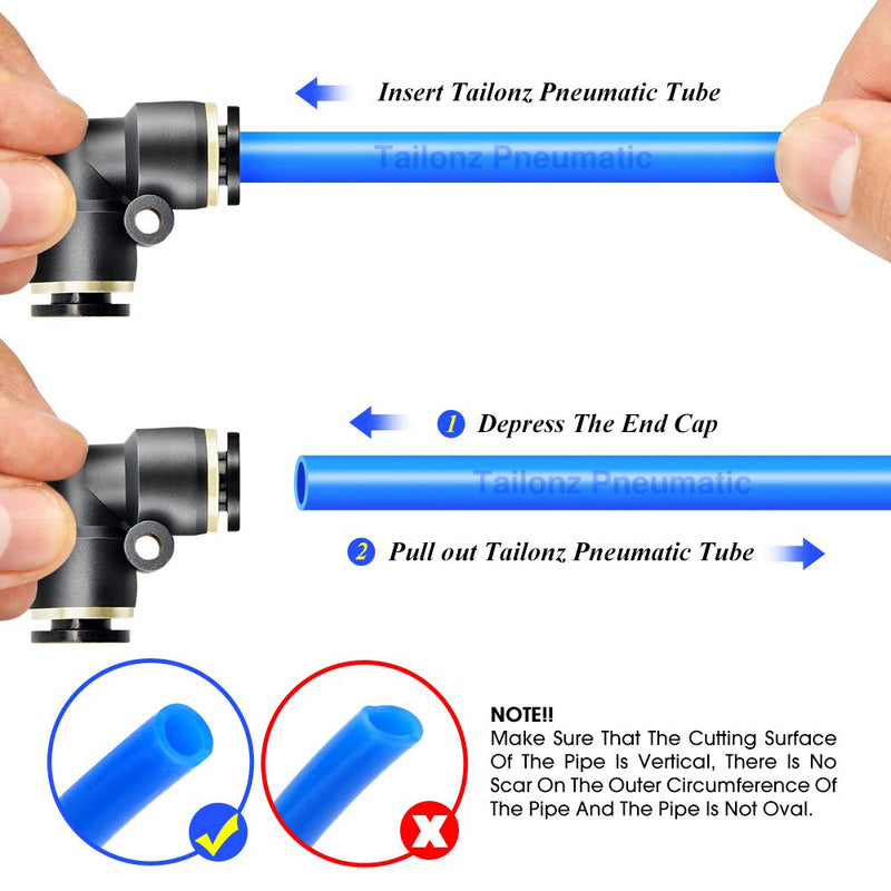 [Australia - AusPower] - TAILONZ PNEUMATIC Black Elbow 1/4 inch Tube OD Push to Connect Tube Fittings Push Lock PV-1/4 (Pack of 10) 1/4"OD 