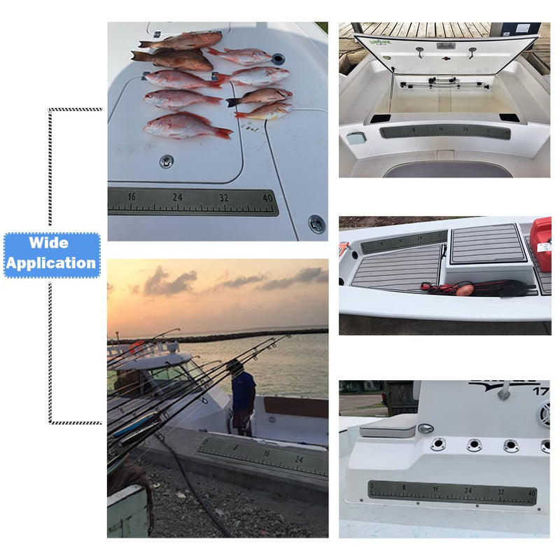 [Australia - AusPower] - EVA Foam Fish Ruler for Boat 40in Fish Measuring Ruler with Self-Adhesive Backing for Fishing Kayaks Accessories, Fish Ruler Measurement Sticker Tool for Fish Boat (40" Fish Ruler) Dark Grey 40" 