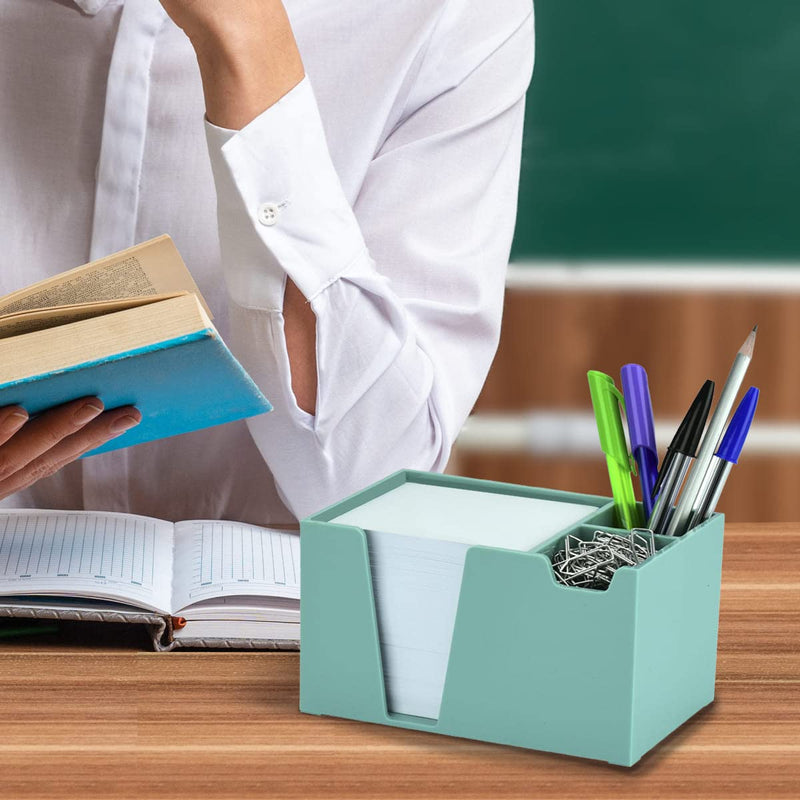 [Australia - AusPower] - Acrimet Desktop Organizer Pencil Paper Clip Caddy Holder (Plastic) (with Paper) (Solid Green Color) 