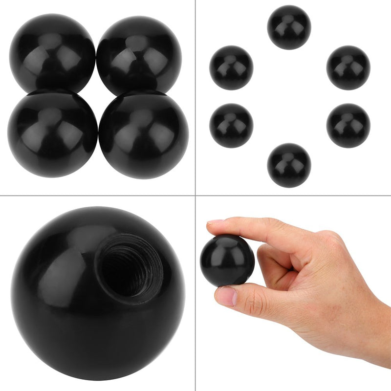 [Australia - AusPower] - Ball Lever Knob,6Pcs Black Plastic Insulation M12 Threaded 40mm Diameter Round Handle Ball Knob for Machine Tools 