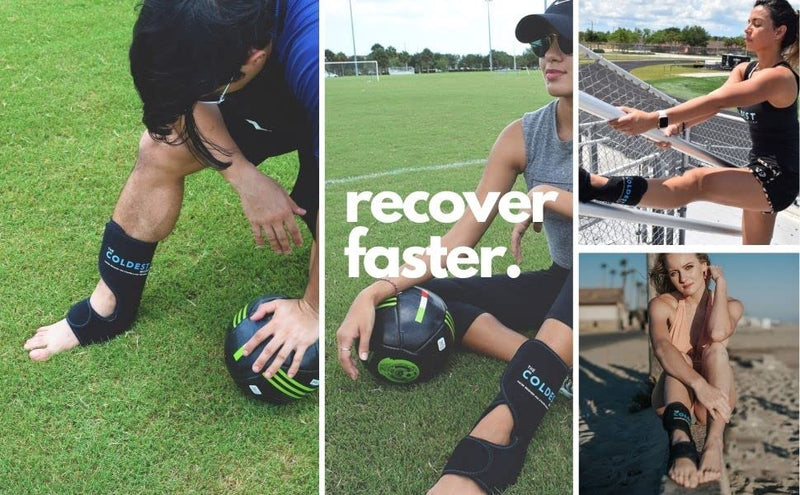 [Australia - AusPower] - The Coldest Foot Ankle Achilles Pain Relief Ice Wrap with 2 Cold Gel Packs | Best for Achilles Tendon Injuries, Plantar Fasciitis, Bursitis & Sore Feet Built for Cold Therapy (Black XS-XL) 1 