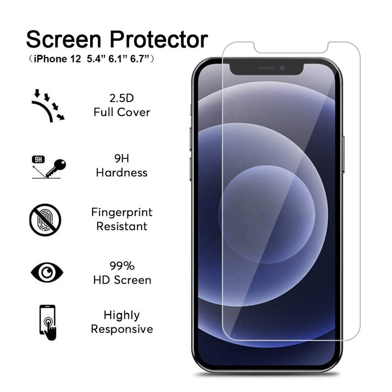 [Australia - AusPower] - 2021 Ultra Thin Clear 2.5D 9H Tempered Glass for iPhone 12/12 Mini, 12 pro max,/12 pro/ 12/11 X XS XR,/11 pro max,/ XS Max, Screen Protector 3 Pack (Easy applicator) (iPhone, 12 pro max, (6.7)) iphone, 12 pro max, (6.7) 