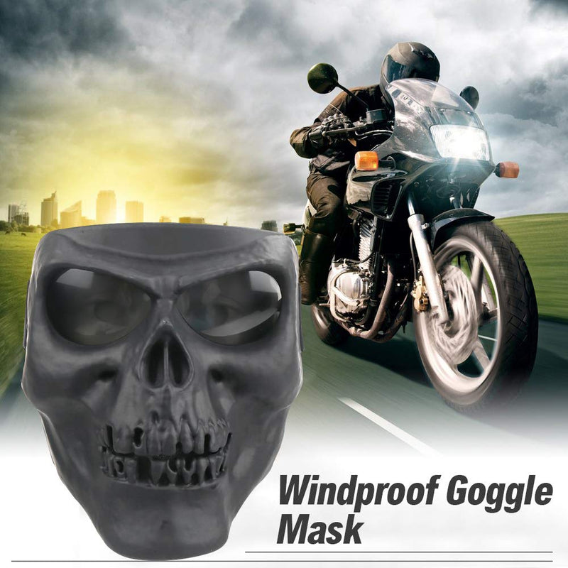 [Australia - AusPower] - Flantor Spooky Skull Face Mask for Airsoft Paintball Motor Racing Polarized Lens Black 