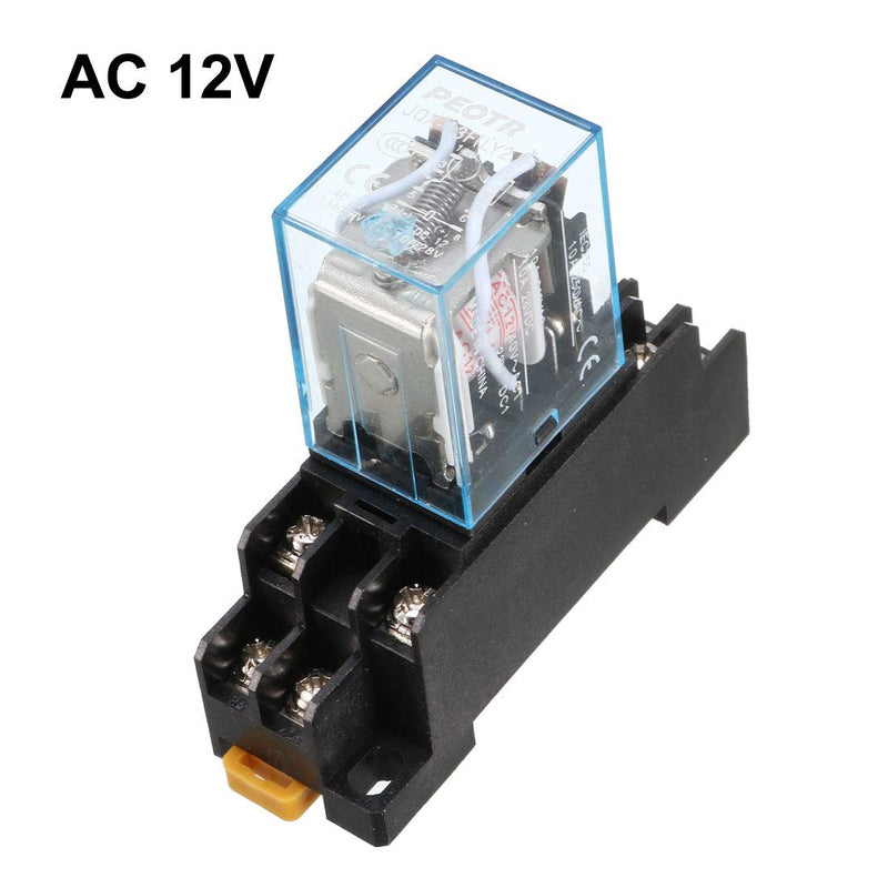 [Australia - AusPower] - uxcell a13060500ux0313 AC 12V Coil 8 Pin 8 Pin 10A LY2J DIN Rail Electromagnetic Power Relay with Base, Black 
