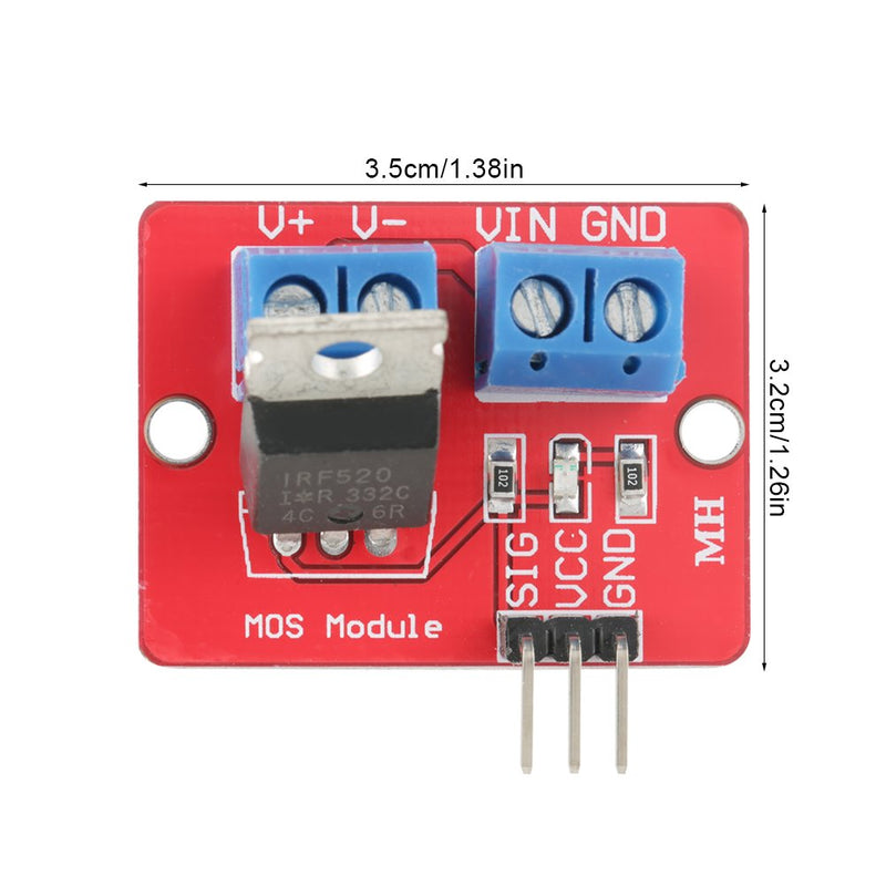 [Australia - AusPower] - 5 Pcs 3.3V/5V IRF520 MOSFET Driver Module PWM Output Driving Boards Output 0-24V for Arduino 