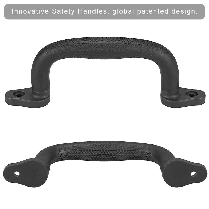 [Australia - AusPower] - Dolibest Set of 4 Safety Playground Handles,Swing Set Kids Safety Hand Grips for Playset, Climbing Frame, Play House,Climbing Frame, Play House Handles(Black) Black 