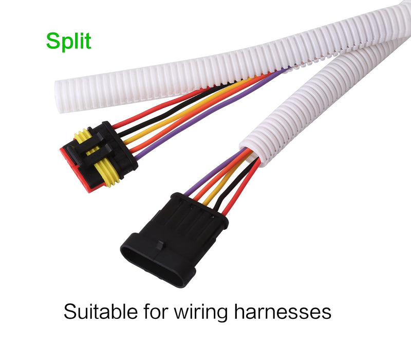 [Australia - AusPower] - Alex Tech 10ft â€“ 1/2 inch Split Wire Loom Tubing Wire Conduit â€“ White 1/2"-10ft 
