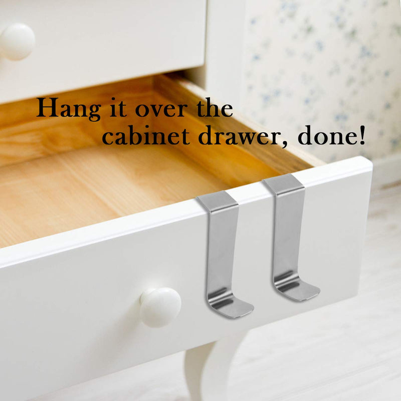 [Australia - AusPower] - 2 Pack Over The Cabinet Door Hooks, Stainless Steel Over Door Cabinet Drawer Hooks,Z Shaped Hanging Hooks Over The Cupboard Door,Drawer, for Towels, Hats, Hand Bags, Kitchen, Bedroom Hold Up to 22Lbs 2 Pack 