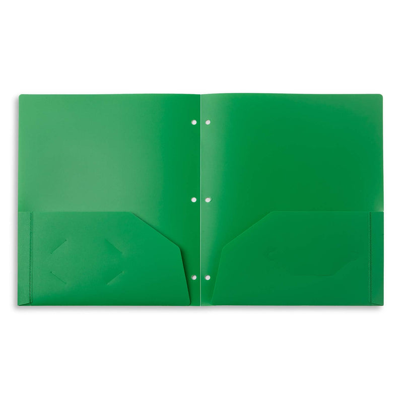 [Australia - AusPower] - Blue Summit Supplies Multicolor Plastic Two Pocket Folders with 3 Holes, Plastic Folders with 2 Pockets and Business Card Slot, 3 Hole Punched 2 Pocket Folders for School, Home, and Work, 6 Pack 