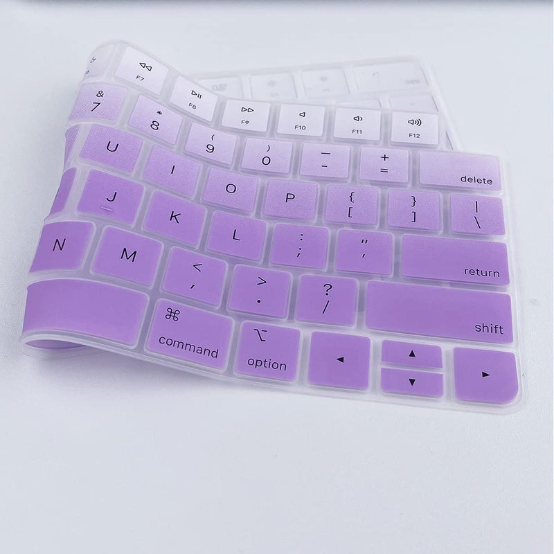 [Australia - AusPower] - Keyboard Cover for Apple iMac 24 Inch Magic Keyboard Cover with Touch ID, Thinnest Keyboard Skin for 2022 2021 iMac 24 Model A2449 A2450, iMac Magic M1 Chip Keyboard Accessories-Glpurple Gradualpurple 