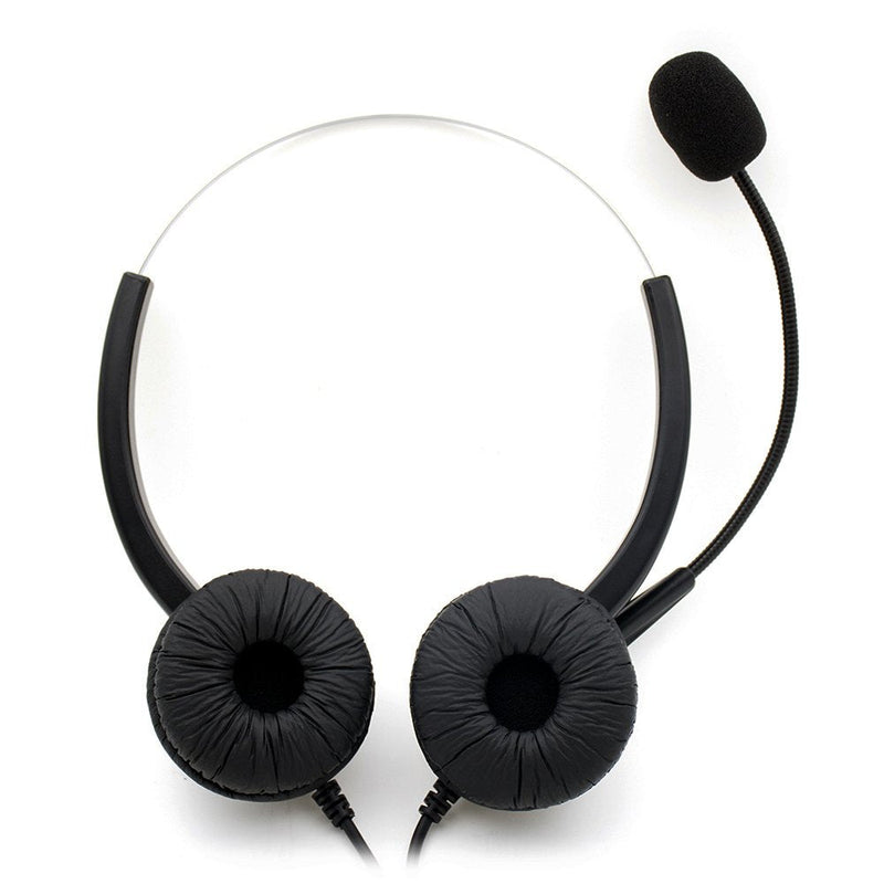 [Australia - AusPower] - TelPal Corded Hands-Free Call Center Noise Cancelling Binaural USB Headset Headphones with Mic/Microphone - Cord with USB Plug, Volume Control- for Computer/PC/Laptop Use Only UH500D 