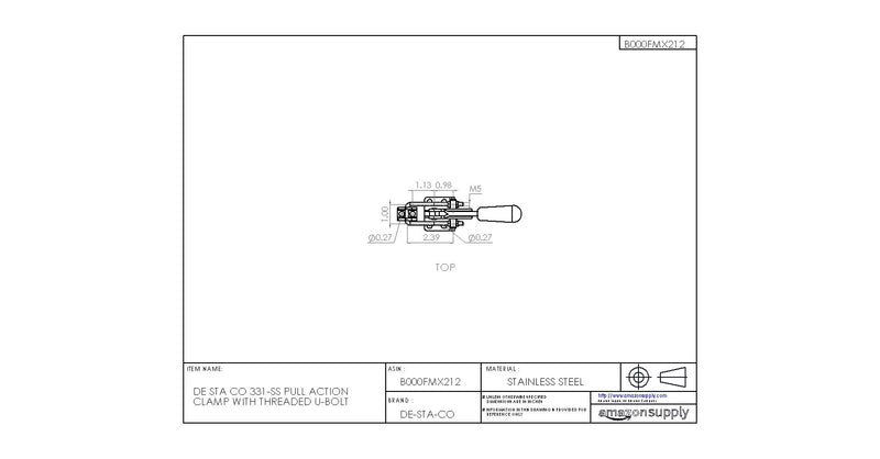 [Australia - AusPower] - DE STA CO 331-SS Pull Action Clamp with Threaded U-Bolt 