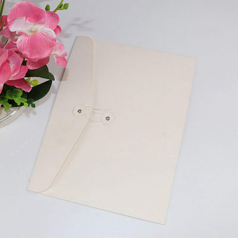 [Australia - AusPower] - VANRA Kraft String Envelope File Folder Project Pockets File Jacket Document Organizer Flat-No Expansion A4 Letter Size (White, Pack of 5) White 
